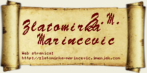 Zlatomirka Marinčević vizit kartica